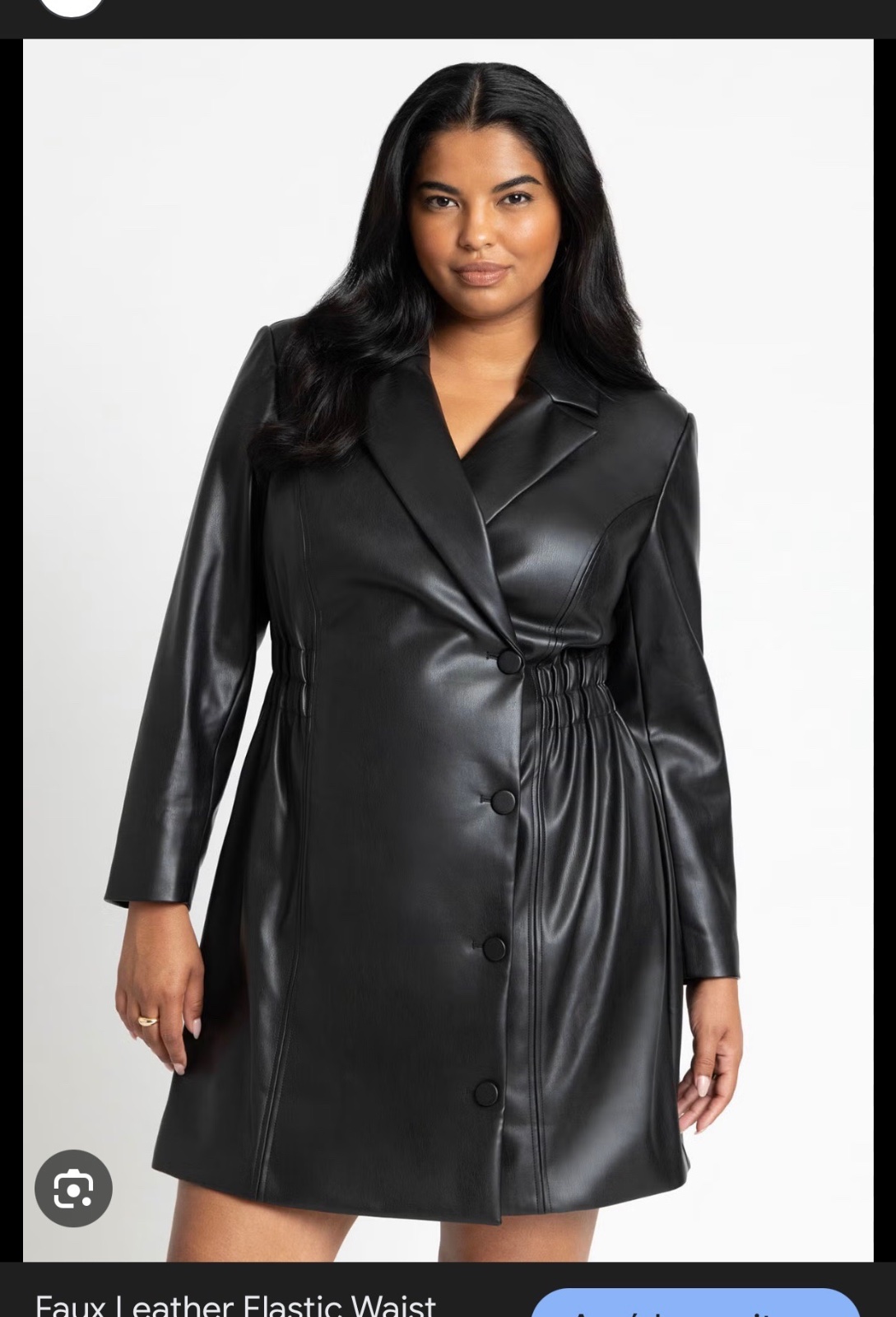 Robe noir grande taille en faux leather 46/48
