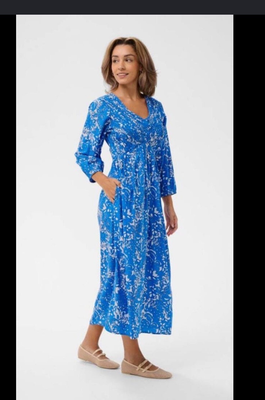Robe florale Pull&BEAR milongue bleu M/L