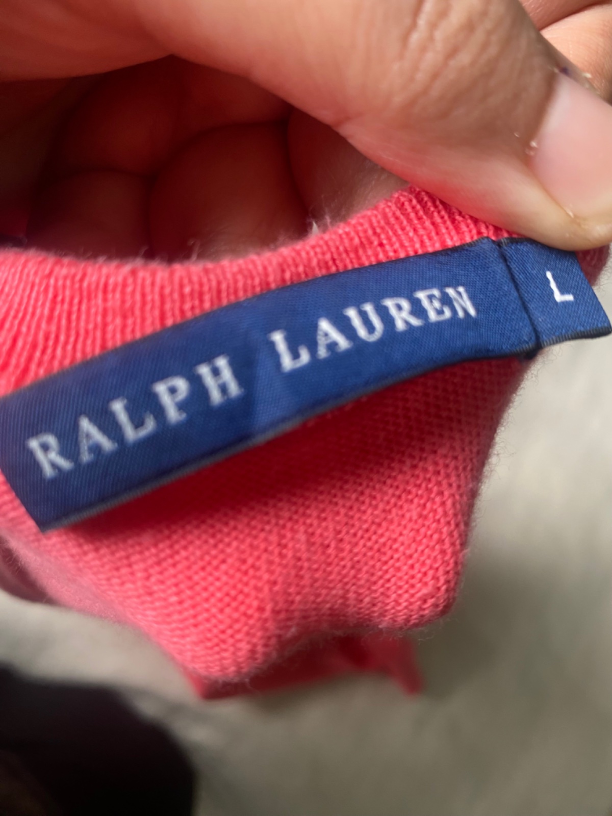 Pull corail Polo Ralph lauren a logo vert femme L