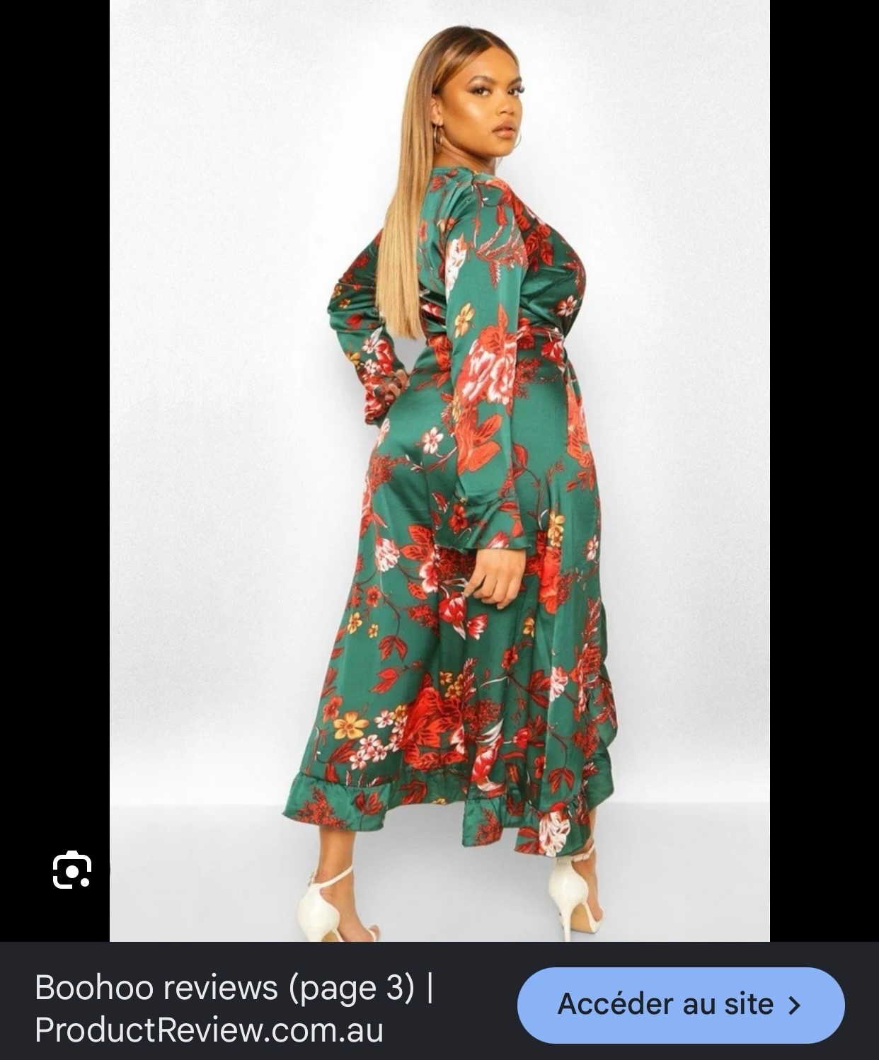 Robe satin portefeuille boohoo grande taille 44