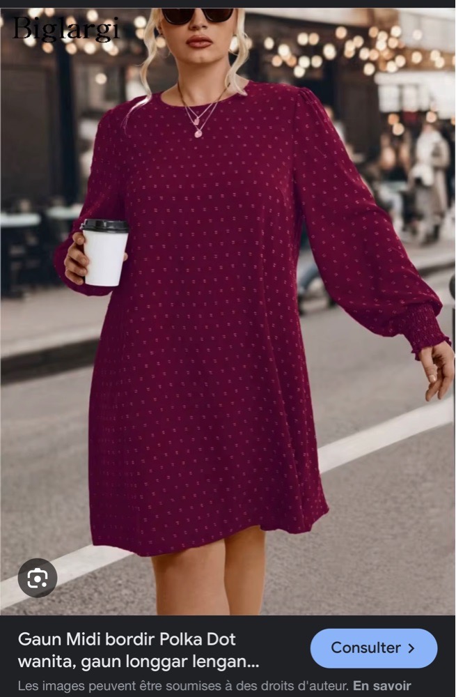 Blouse robe rouge brik grande taille 42/44