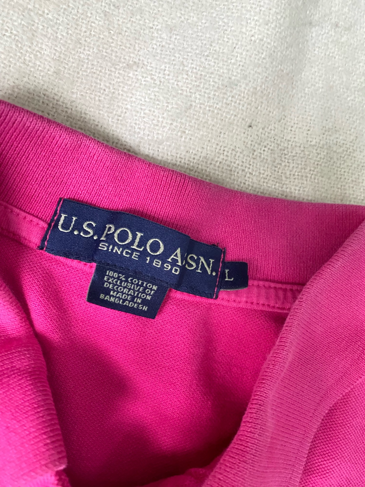 Tshirt USPolo Rose a logo bleu unisex L/XL