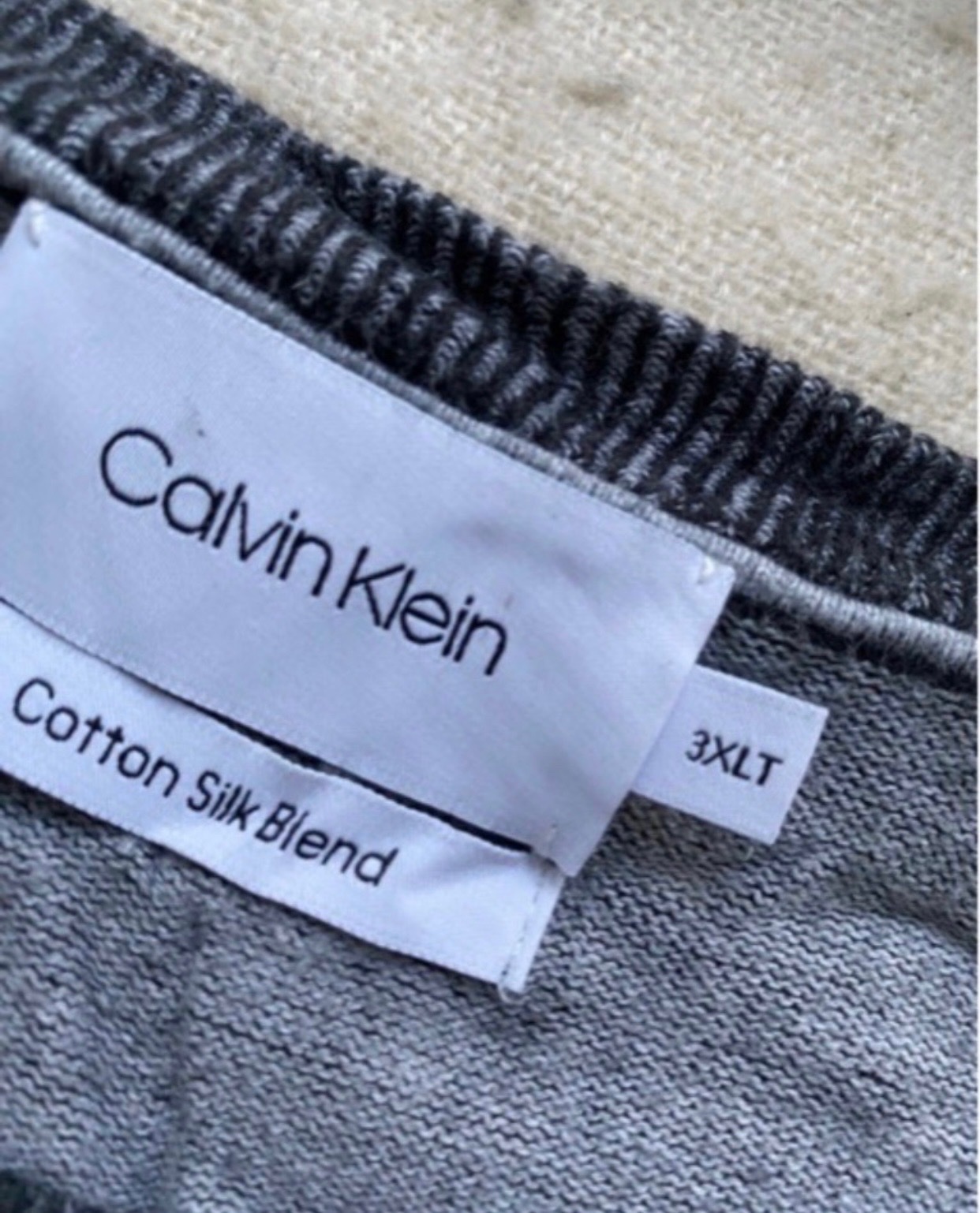 Pull over Homme Calvin klein gris a logo 46/48