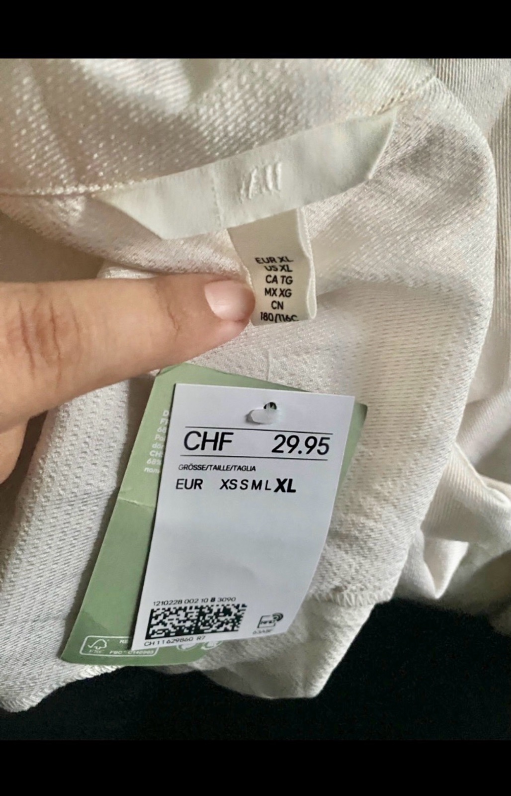 Chemise H&M blanc sale avec ticket jamais portee 42/44