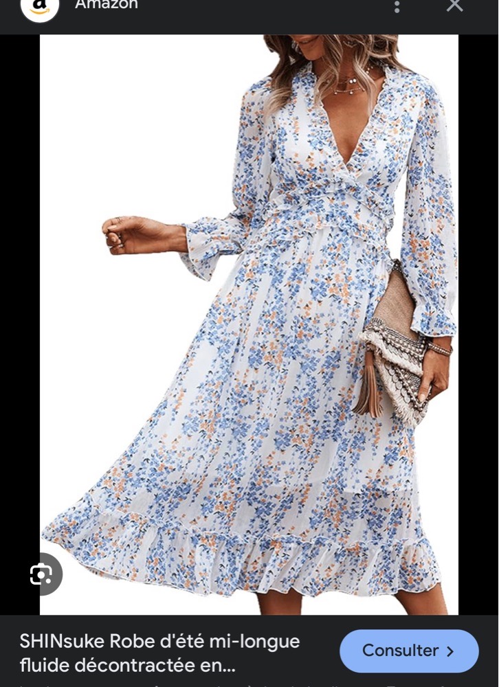 Robe florale midi shein 38 