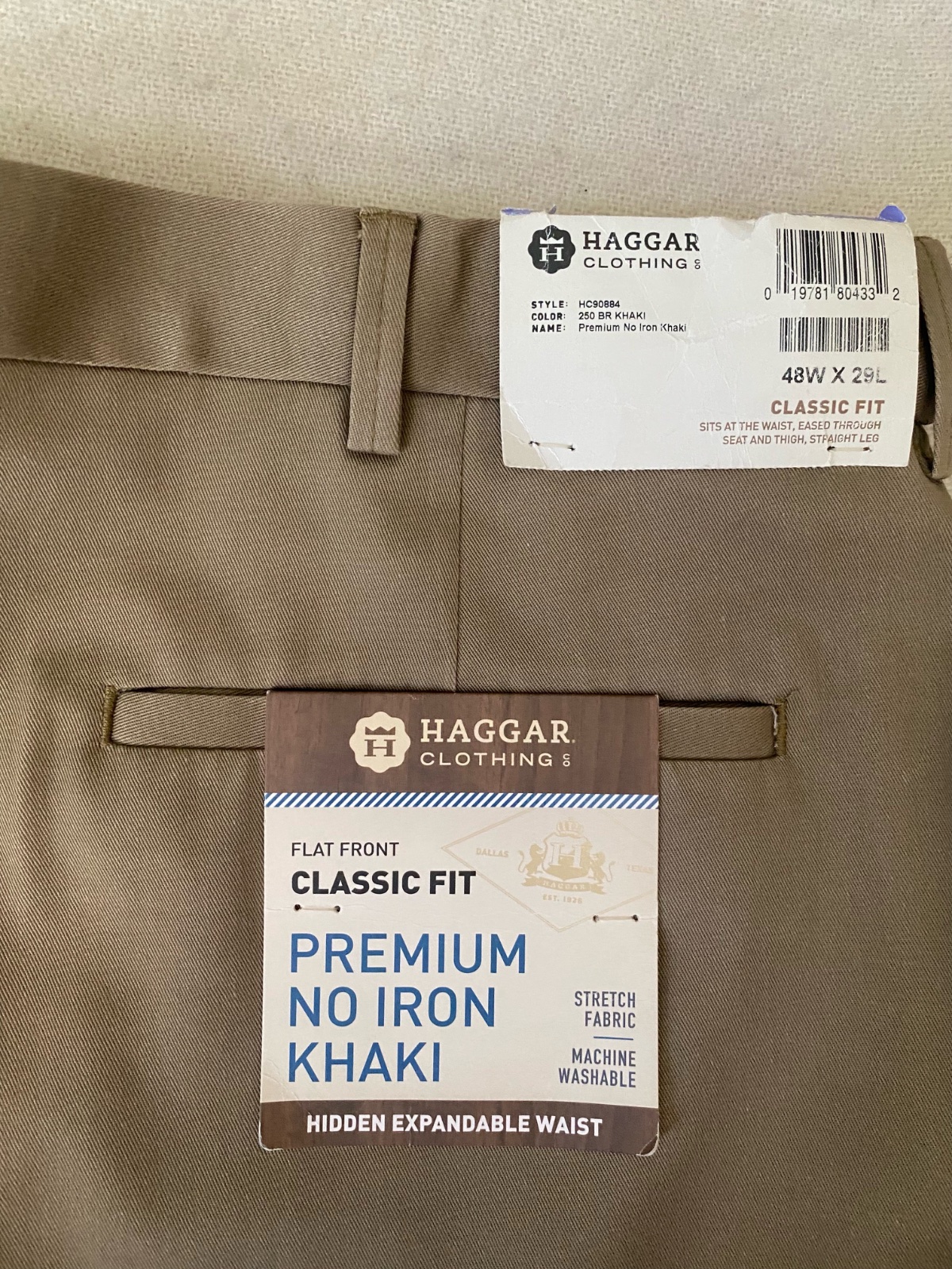 Pantalon Homme Grande taille Haggar coupe droite avec ticket 46/48