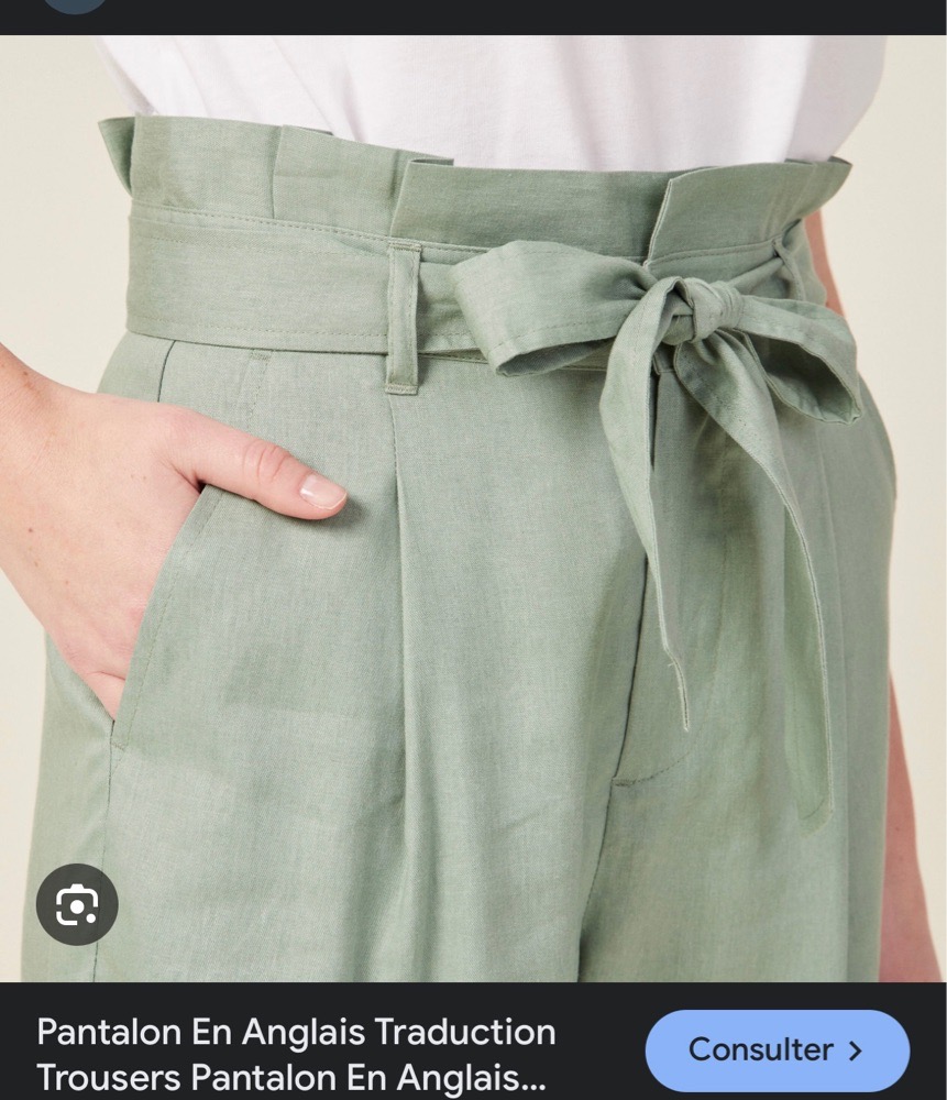 Pantalon vert H&M avec ceinture 38/40