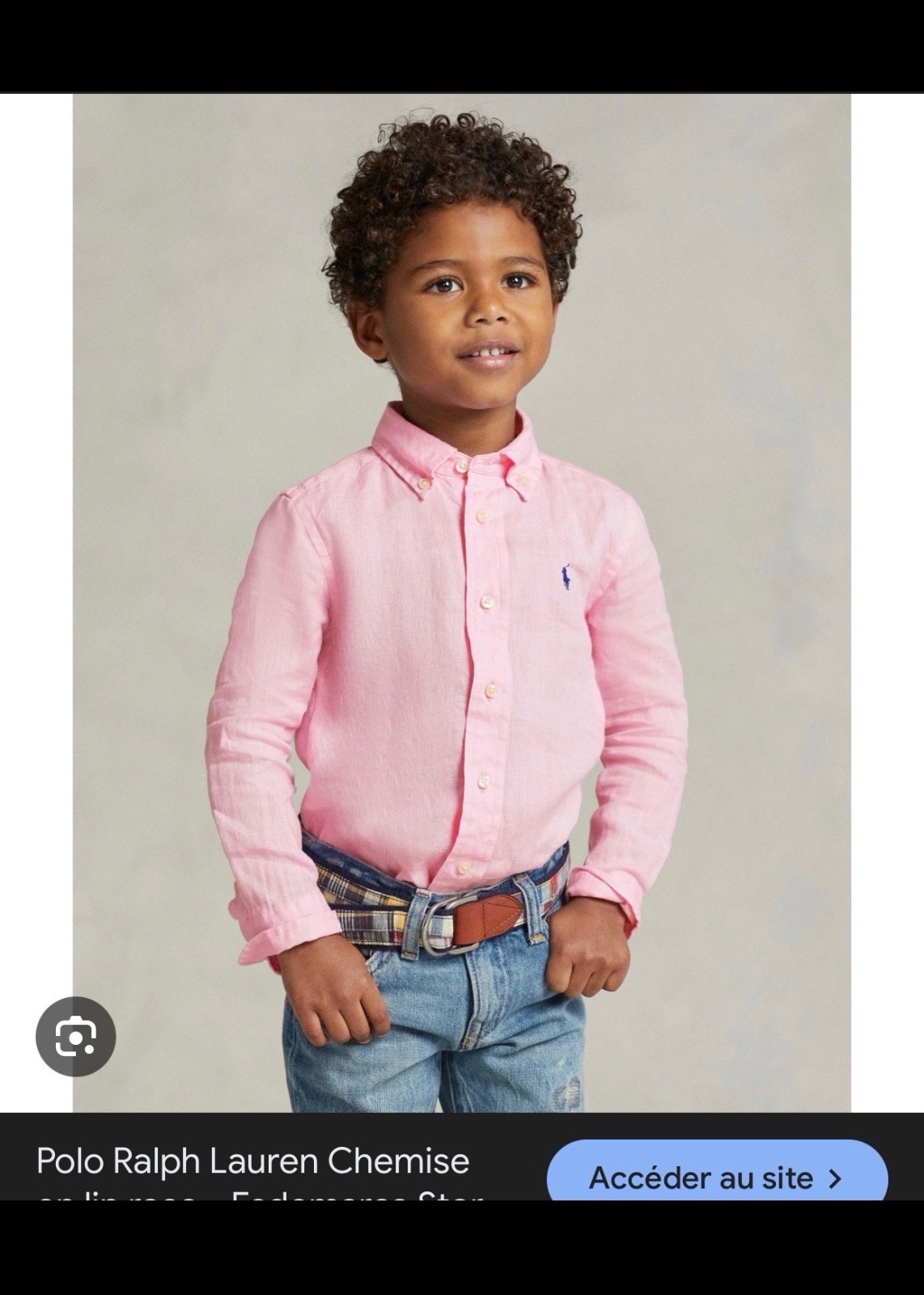 Chemise enfants unisex Polo Ralph Lauren rose a logo 10ans 
