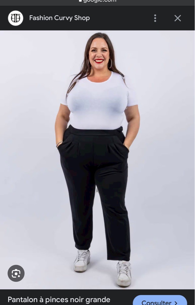 Pantalon noir posee grande taille 46/48