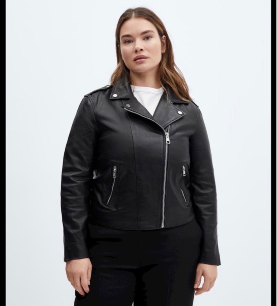 Veste similicuir noir grande taille 46/48