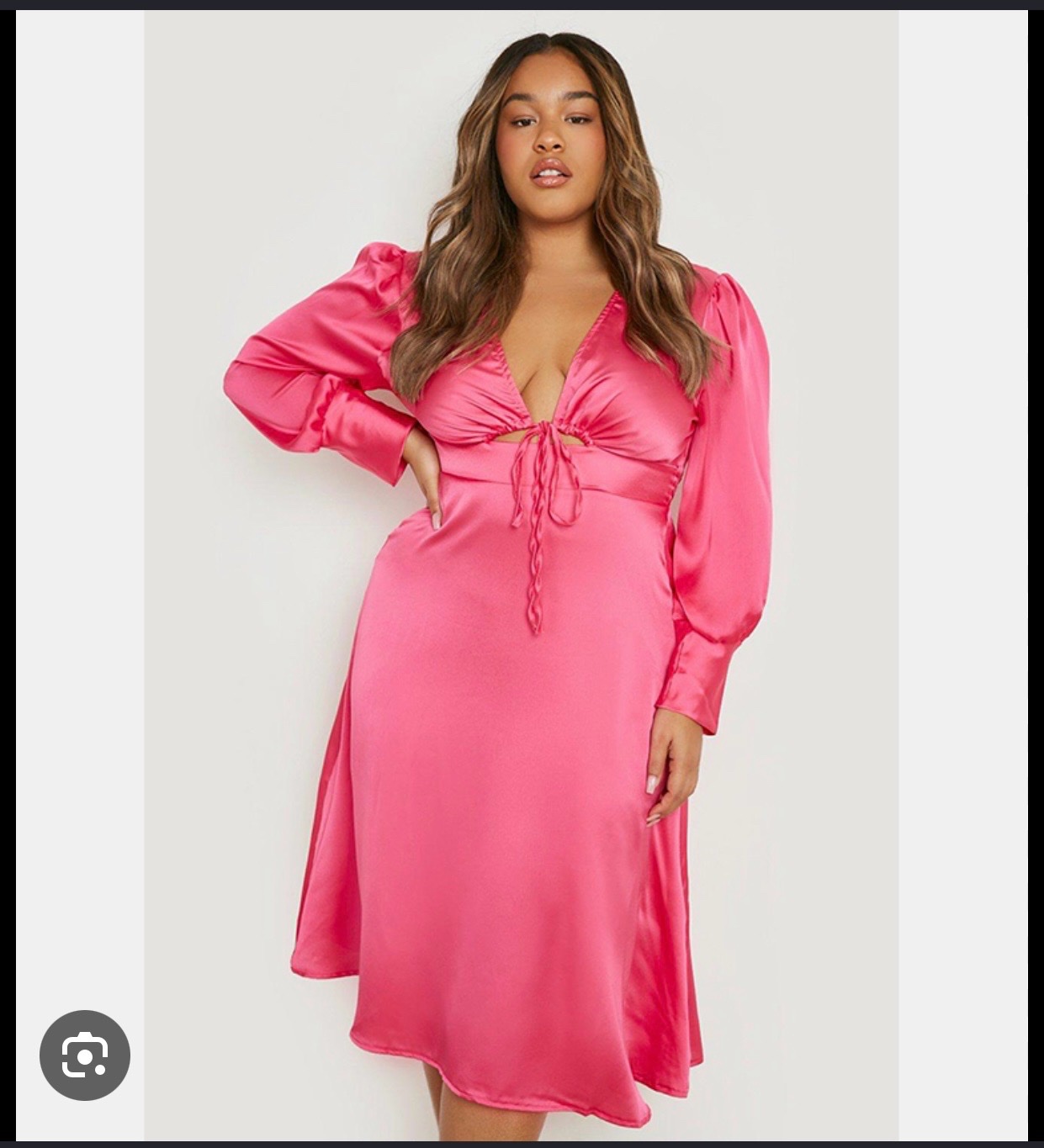 Robe satin rose indien boohoo midi 42/44