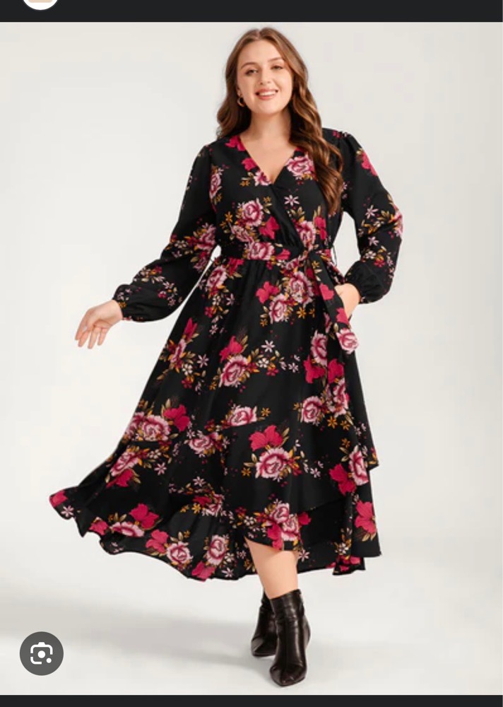 Robe grande taille florale bpc noirr 52+