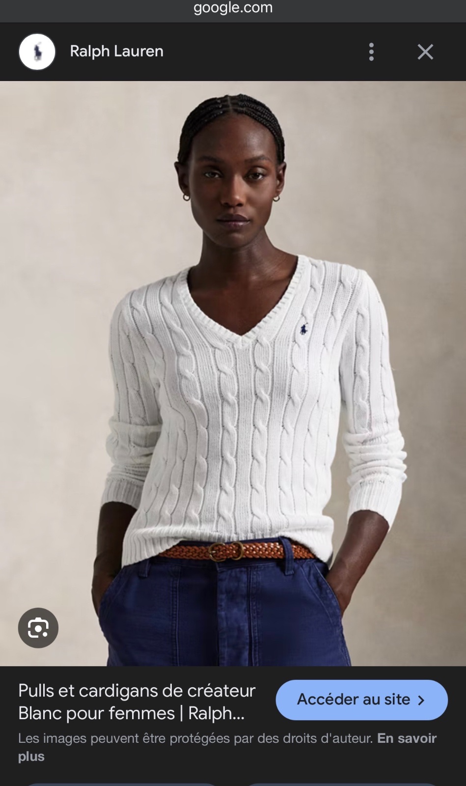 Pull torsadee femme USPolo en blanc sale logo violet 42/44