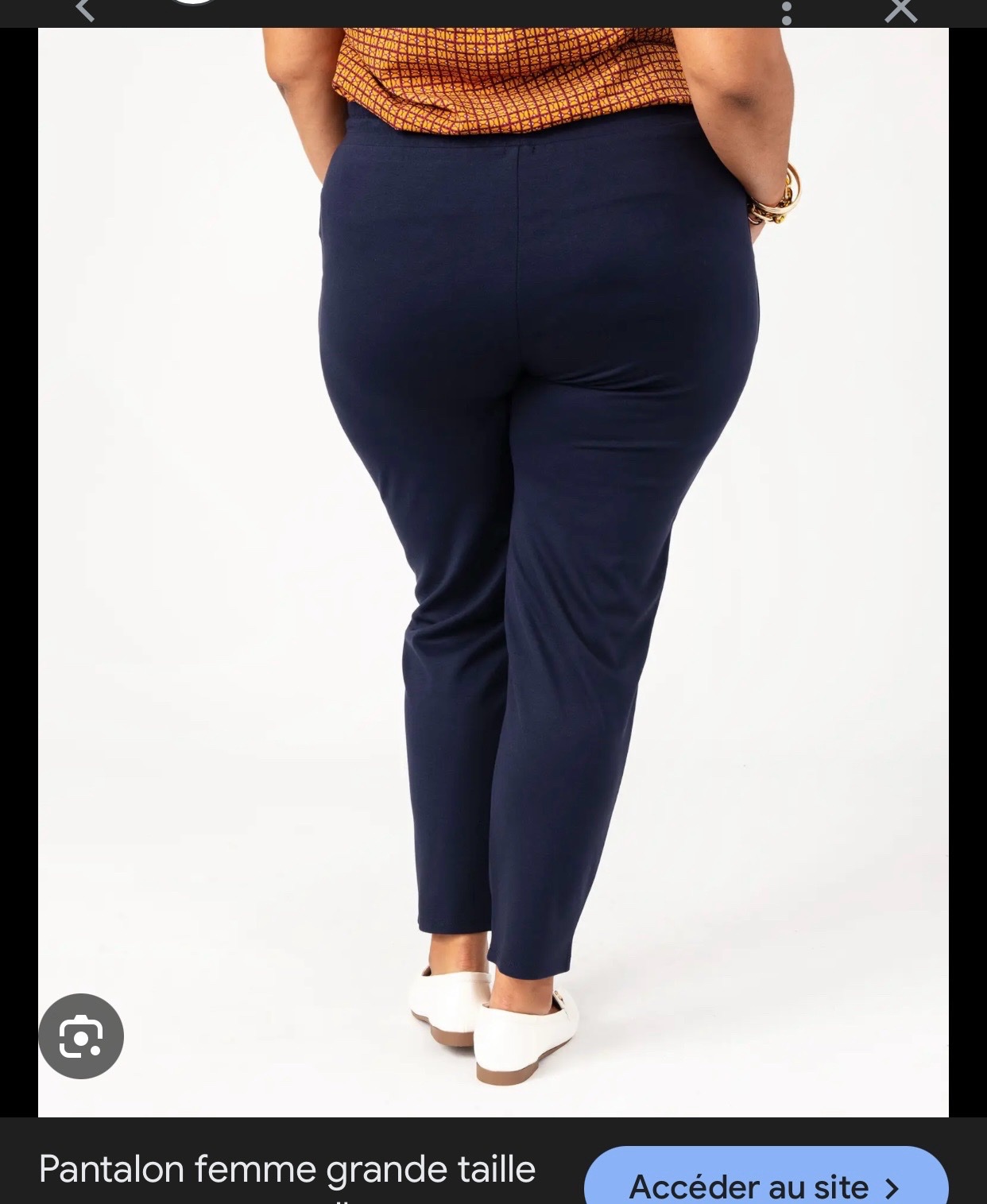 Pantalon cotton a cheville bleu grande taille 50/52