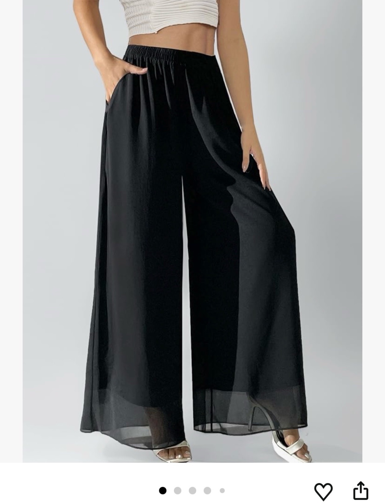 Pantalon noir a fente coupe large 44