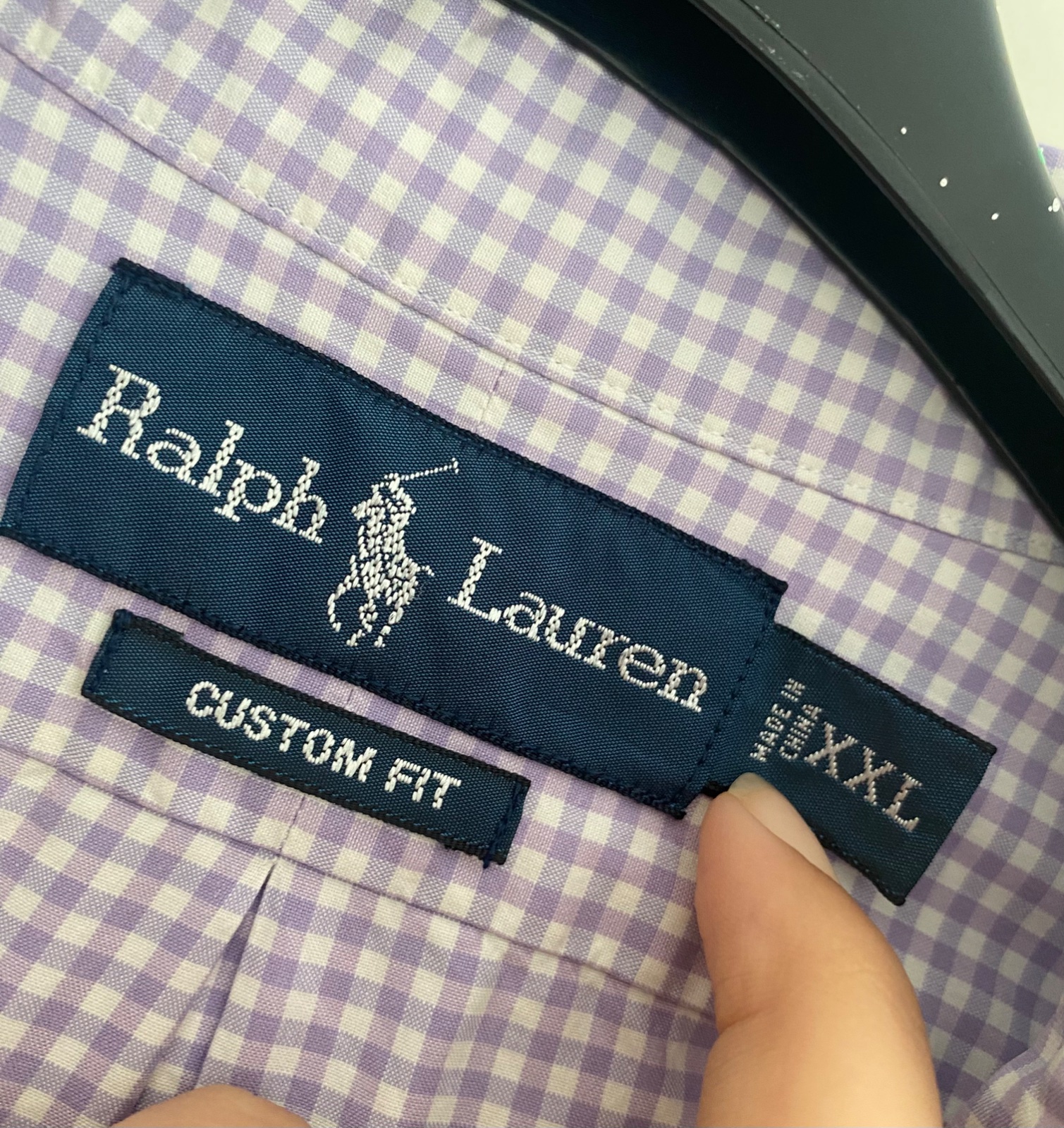 Chemise Polo Ralph Lauren violet a logo vert homme grande taille 44/46