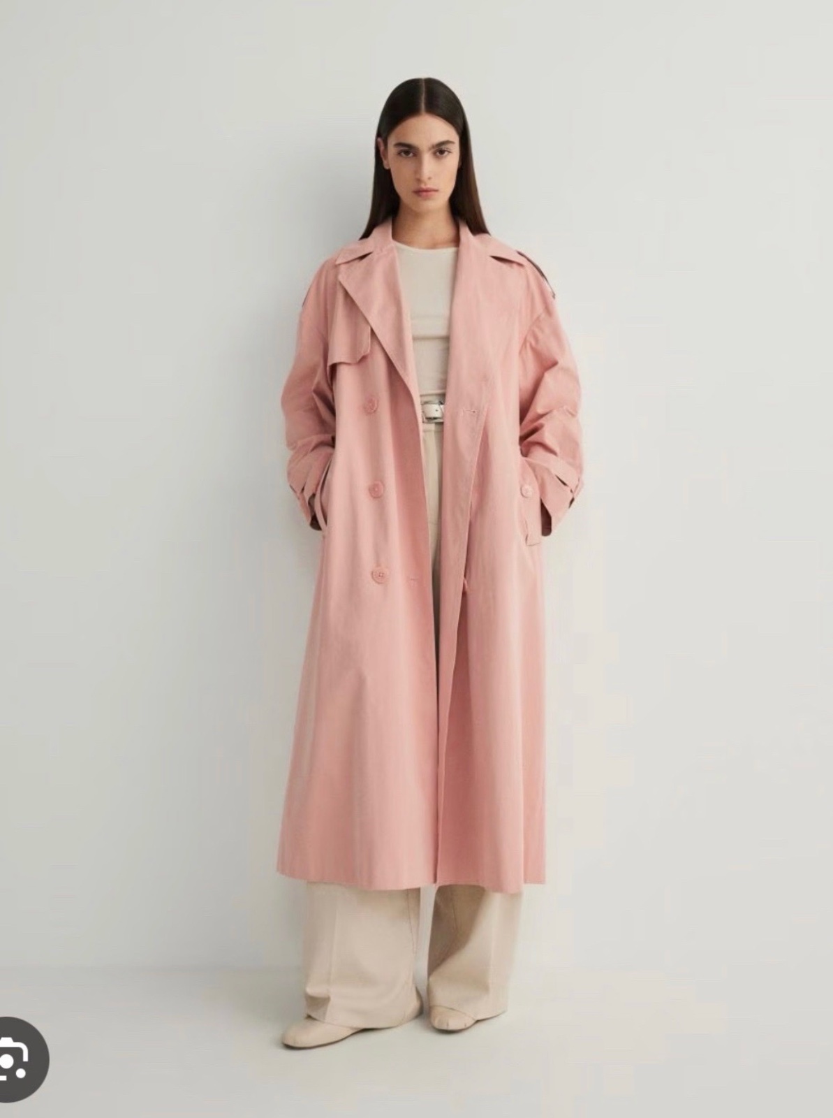 Trench coat leger rose effet daim ouvert M/L/Xl
