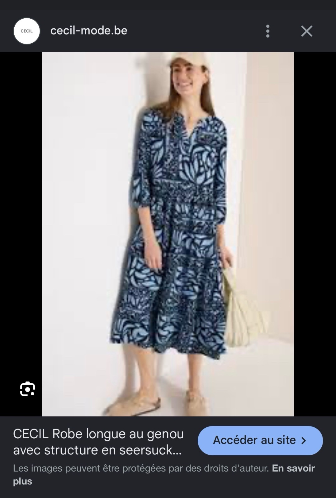 Robe milongue cecil bleu en foulard avec diublure 42/44