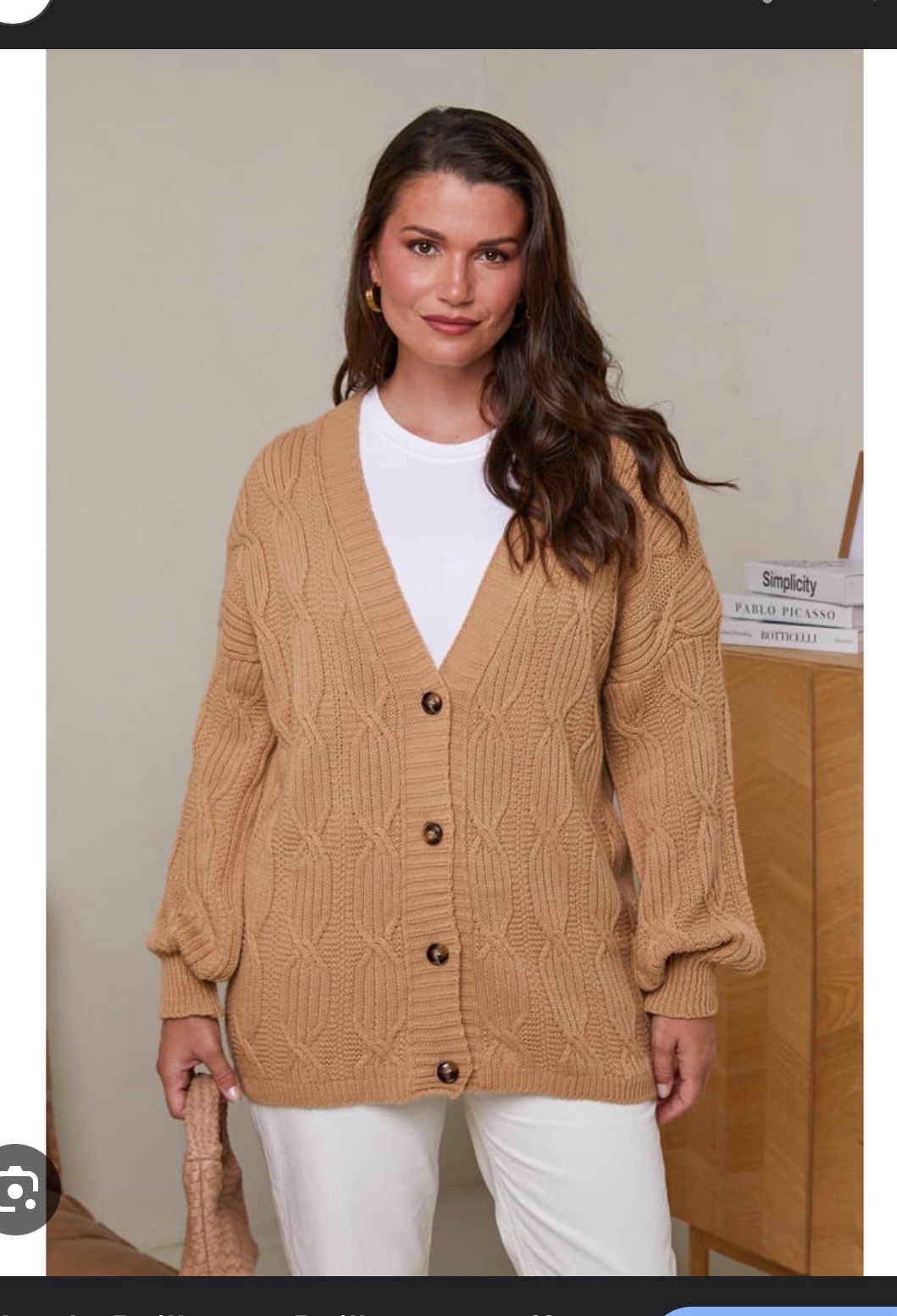 Gilet camel Old Navy grande taille torsade 46/48
