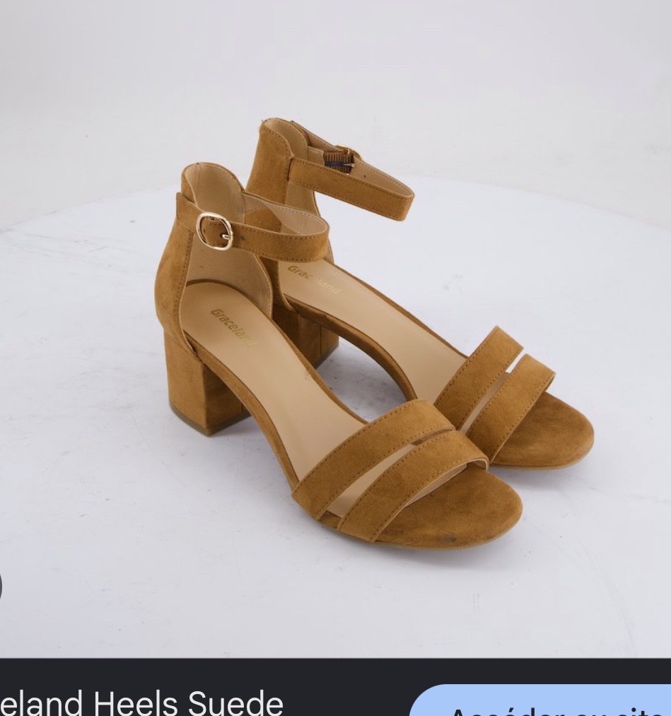 Sandales talon graceland en daim suede 39/40