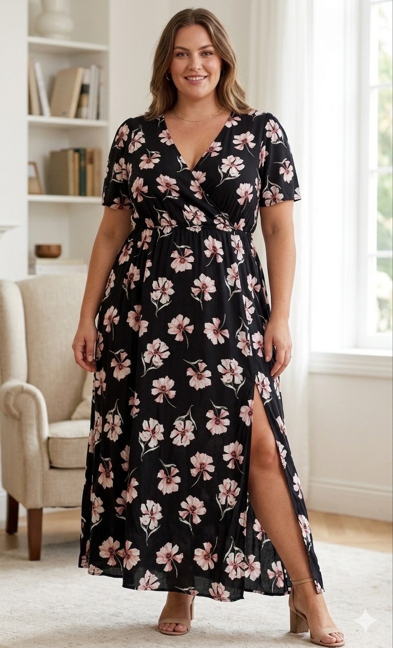 Robe longue newlook grande taille avec fente 52/54