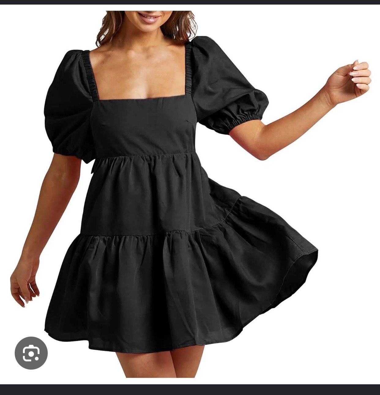 Robe chemise noir grande taille manches ballon 44/46
