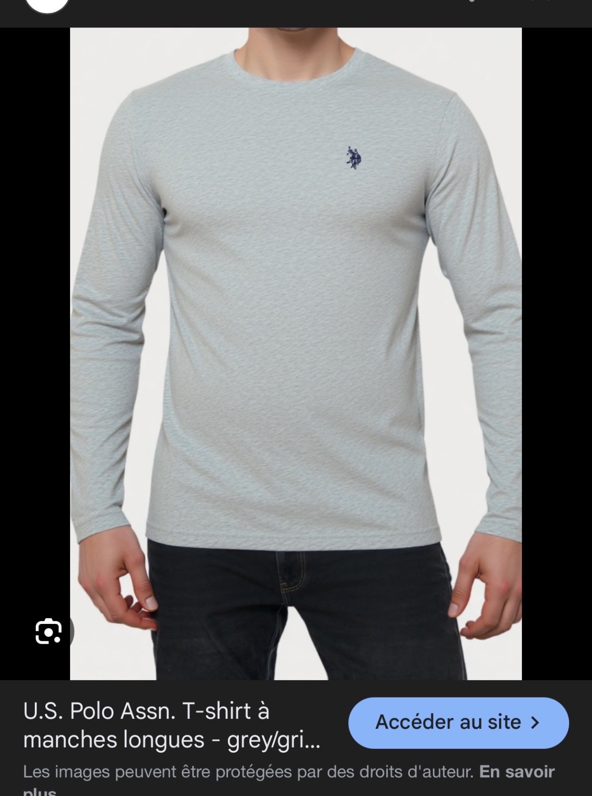 Pull homme US Polo en gris a logo noir 42/44