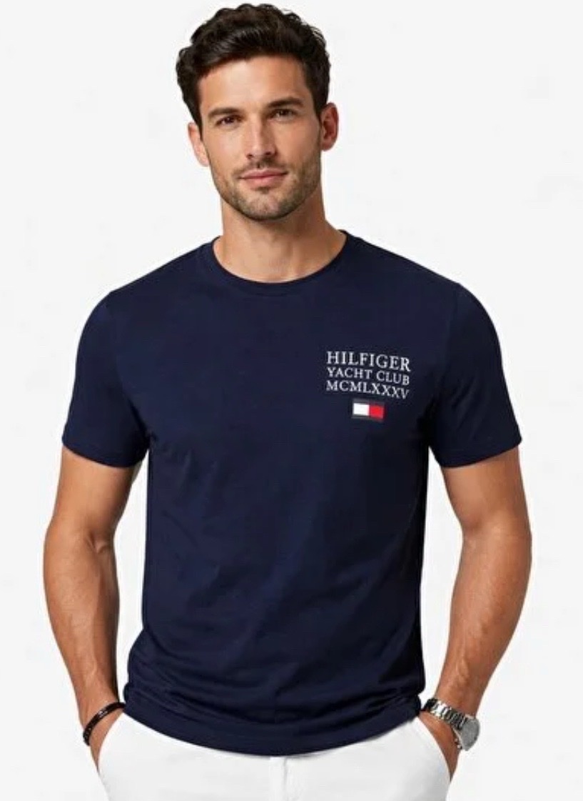 Tshirt Tommy Hilfiger bleu a logo M/L 