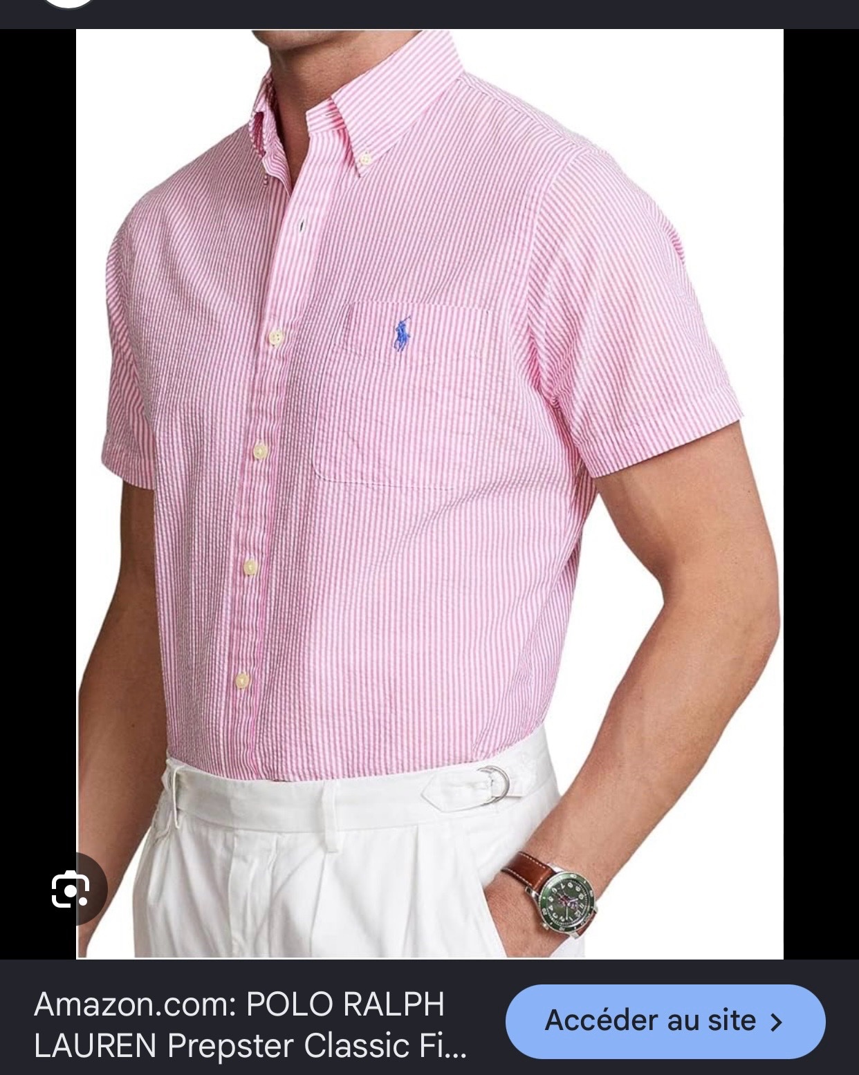 Chemise Polo Ralph Lauren rose a logo bleu 40/42