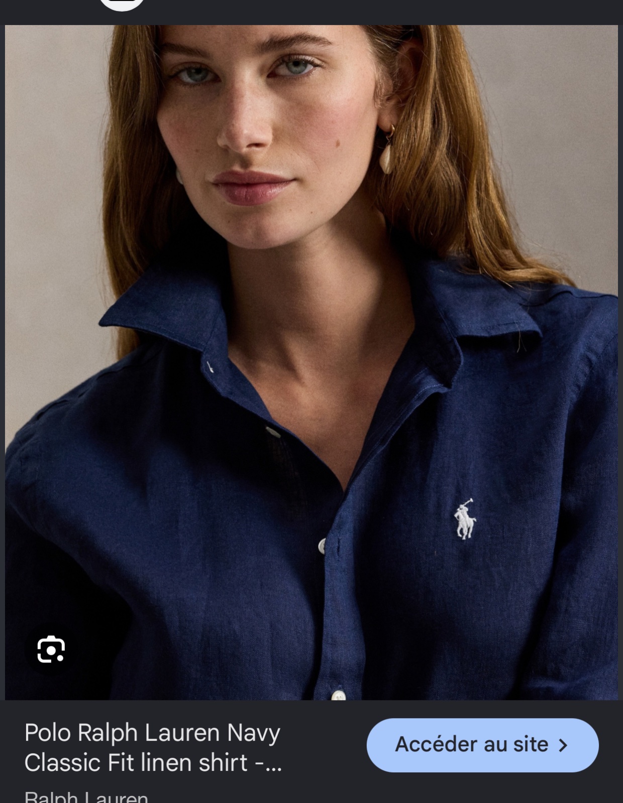 Chemise Polo Ralph Lauren bleu a logo blanc Xs/S 