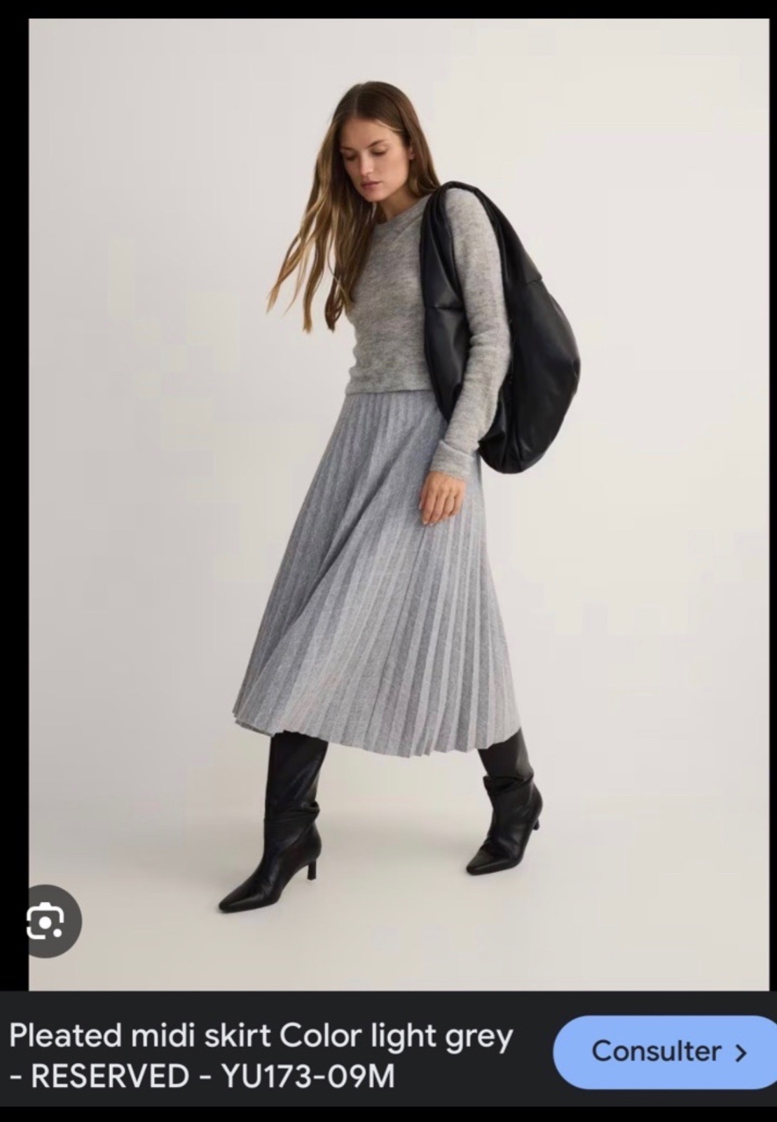 Jupe plissee en gris OVS midi 40/42