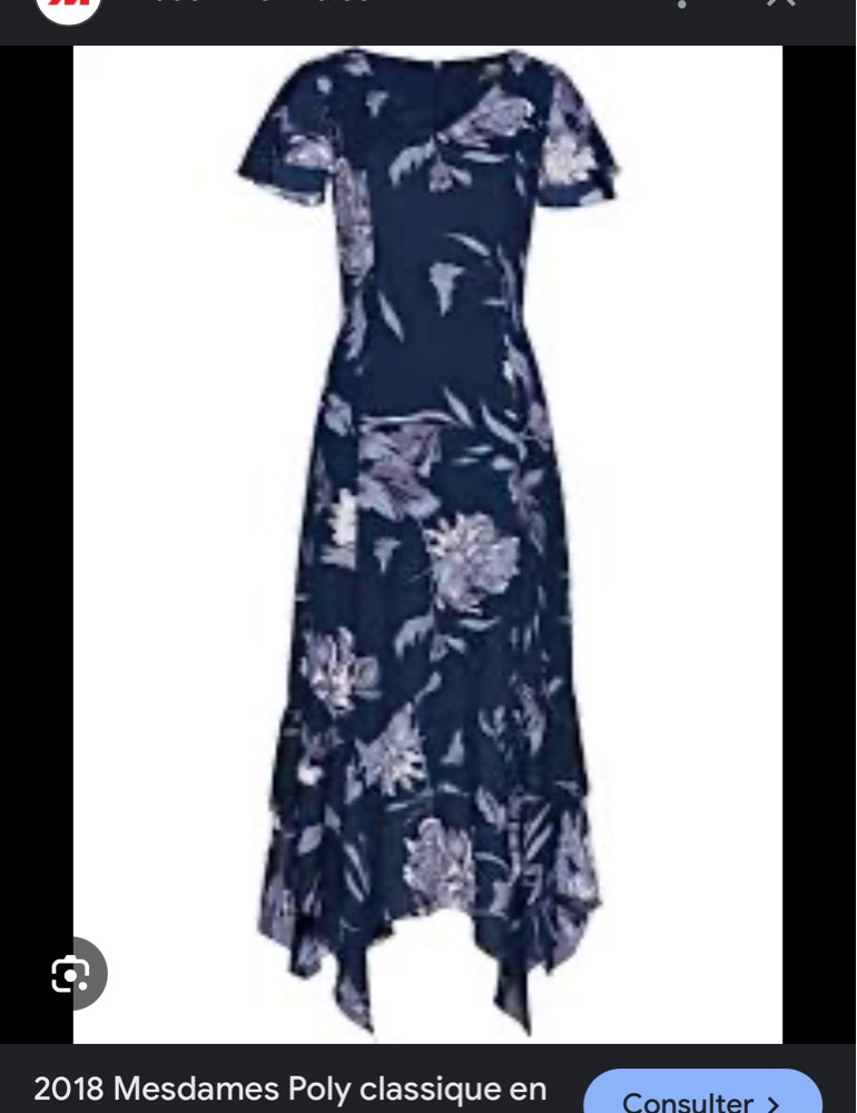 Robe bleu fleurie avec ceinture 42/44