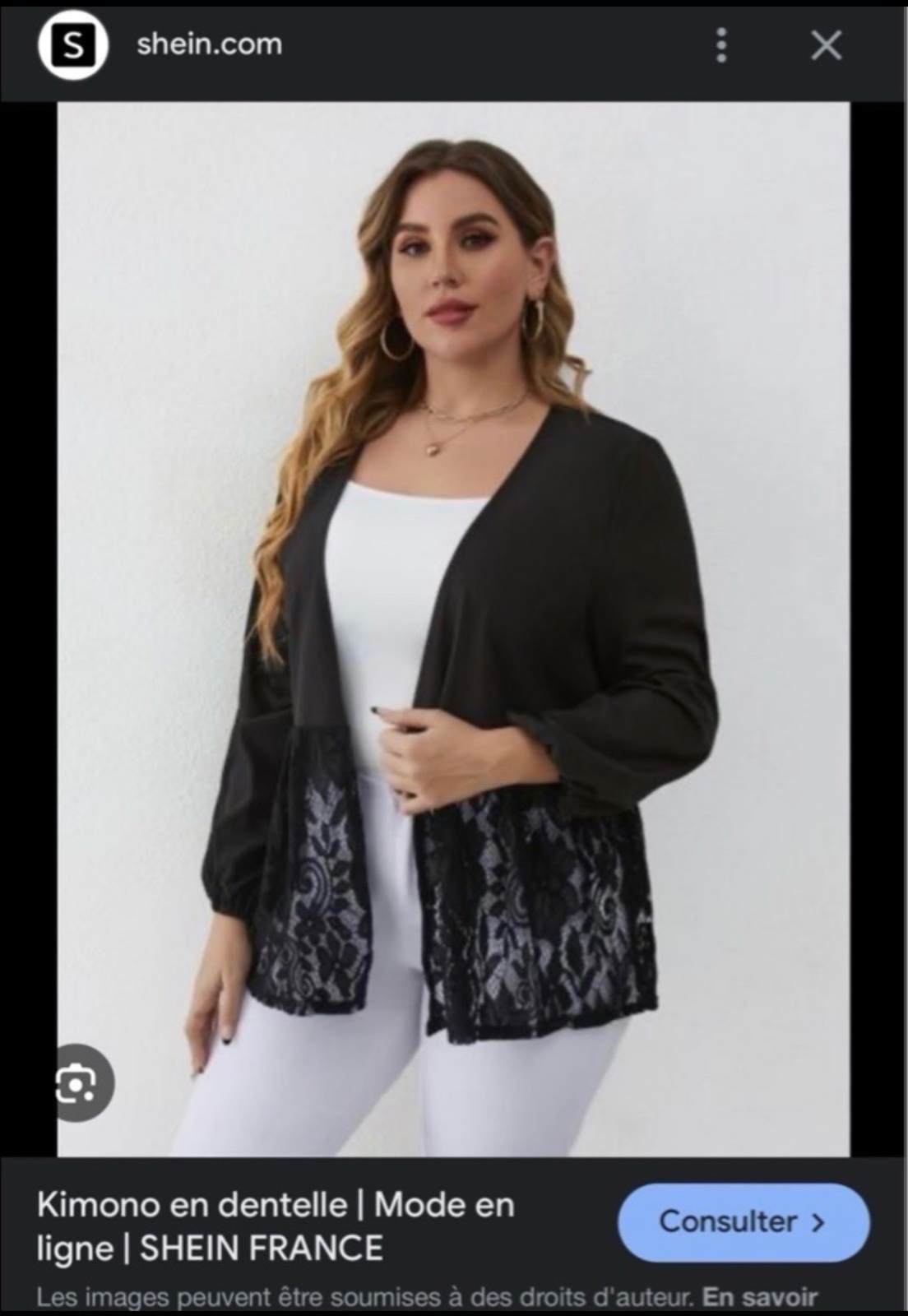 Blouse ouverte avec dentelle femme tres classe 42/44