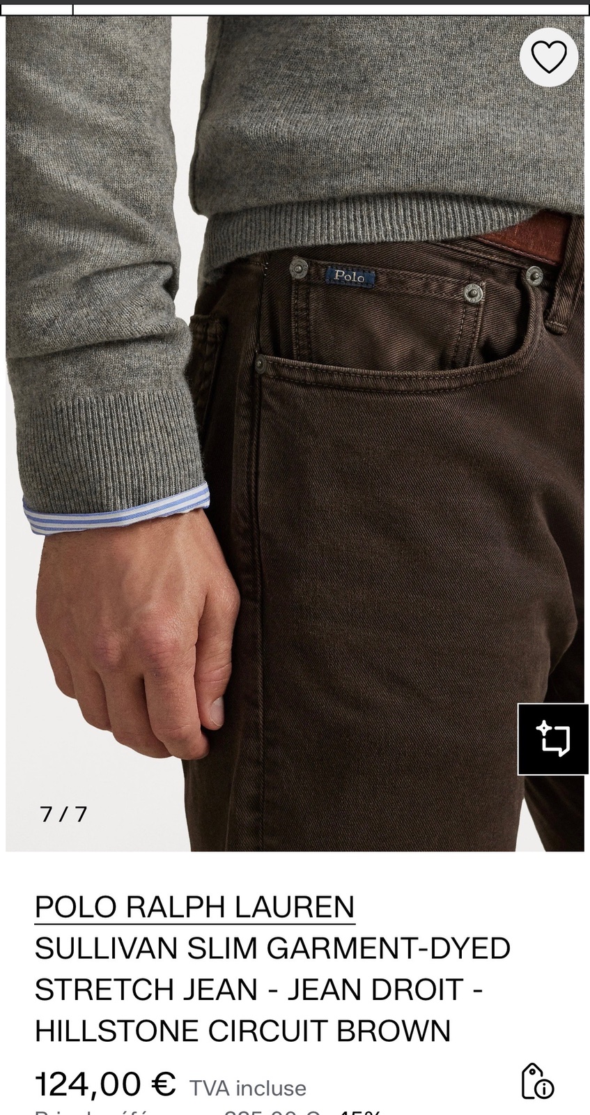 Pantalon djeans homme Ralph lauren marron 46/48