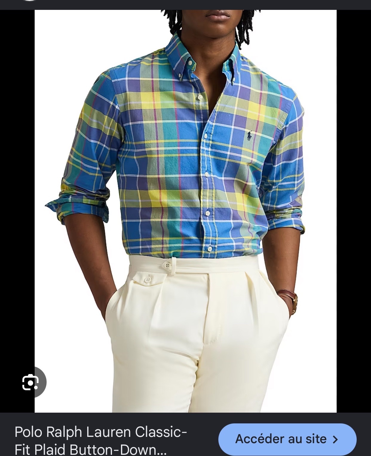 Chemise polo Ralph lauren bleu a logo turquoise unisex M/L