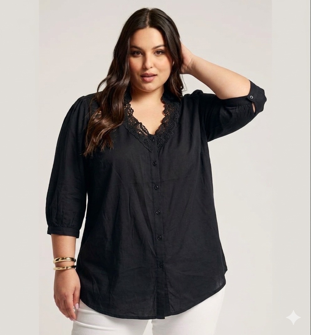 Chemise noir a dentelle the Bodyflirt 44/46