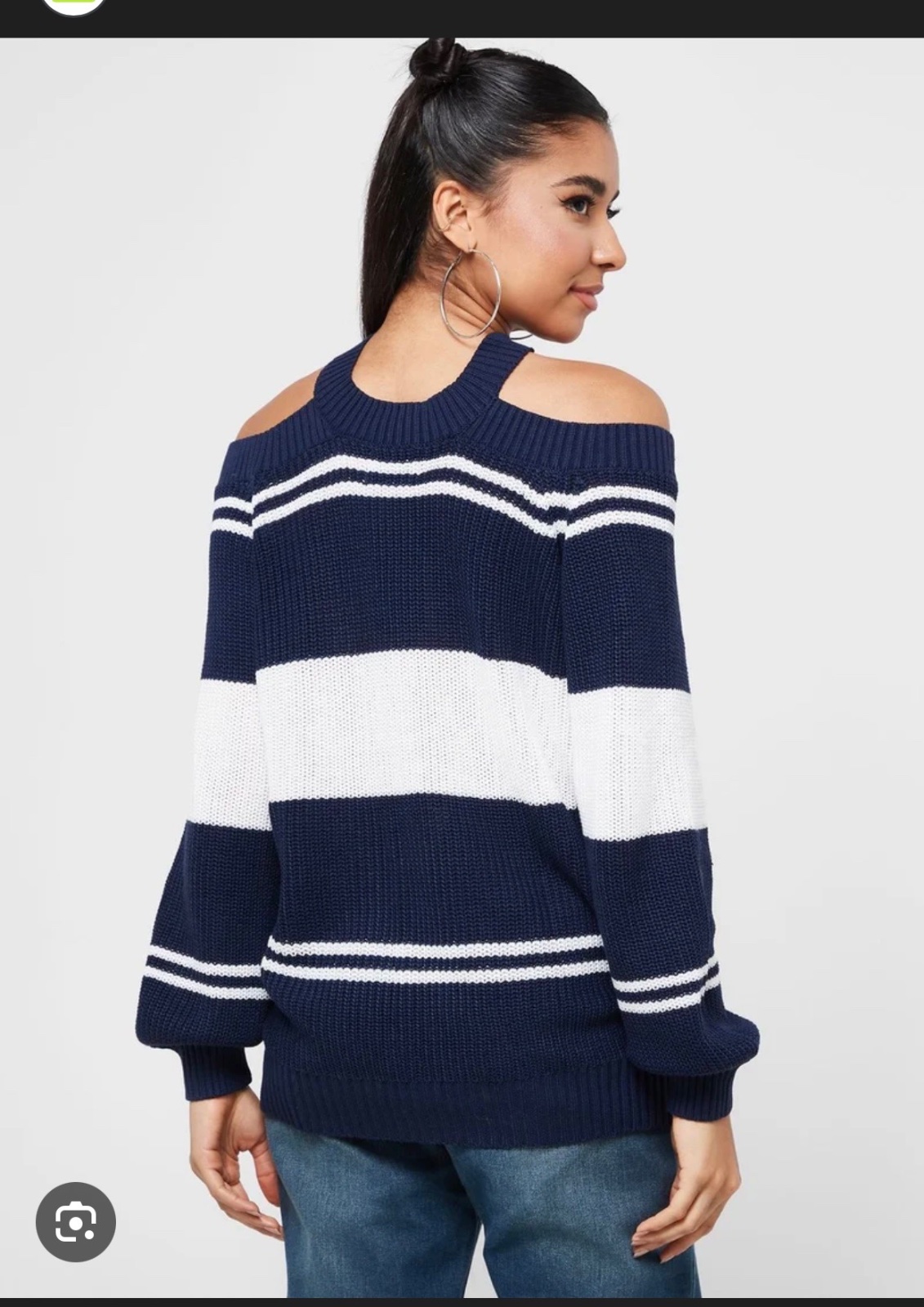 Pull rayures a details en laine 42/44
