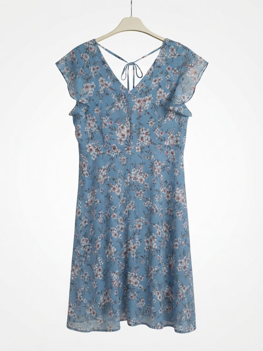 Robe fleuri bleu ciel