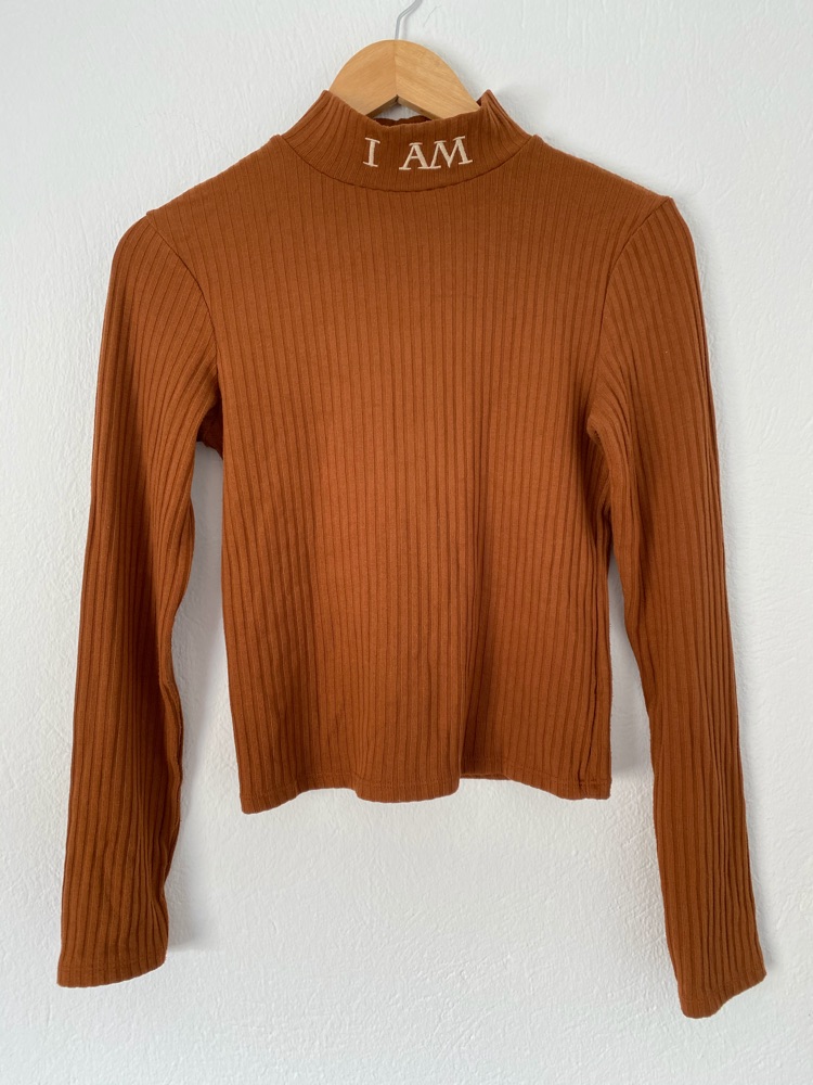 Top BERSHKA Orange Tropique Taille L Neuf