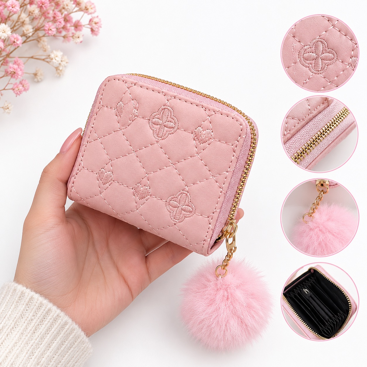 Portefeuille disponible en rose et en noir à 12dt l'un🖤🩷
