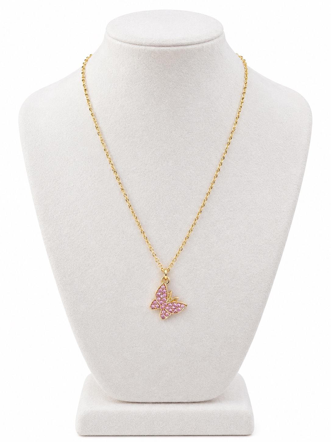  Collier papillon rose et doré 💗