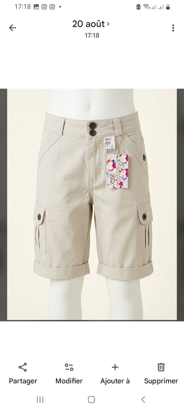 Short  12 ans