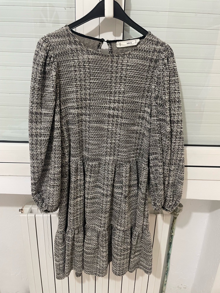 Robe MANGO tweed gris 