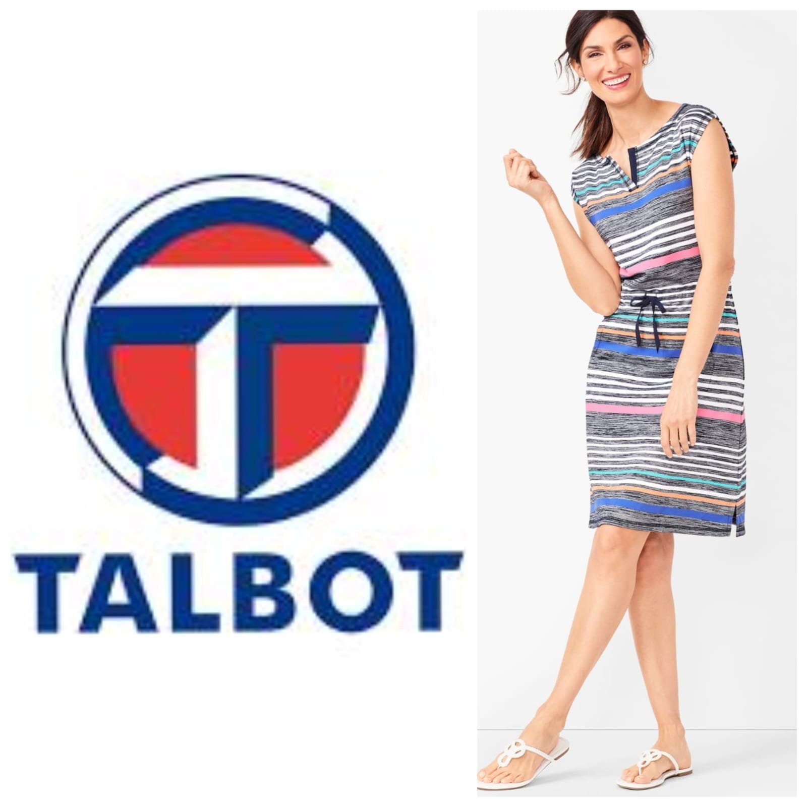 Robe droite à rayures multicolores TALBO