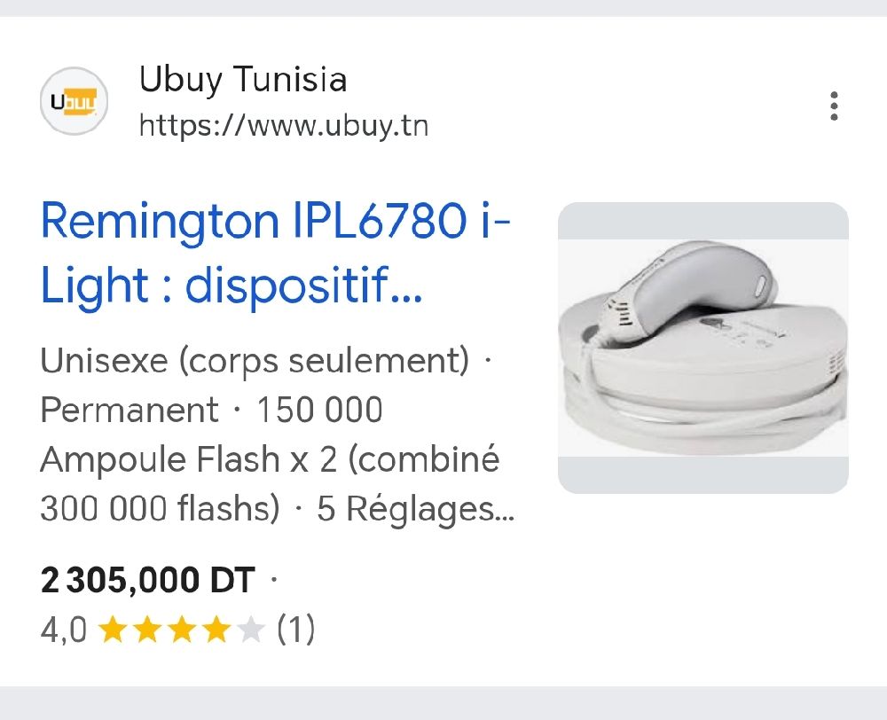 Remington Epilateur Lumière Pulsée
