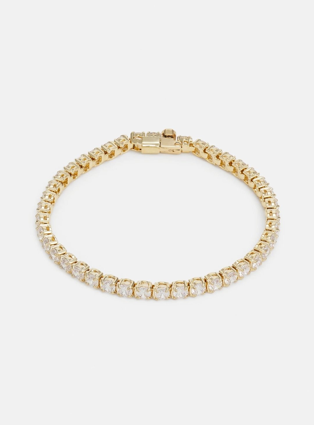 Bracelet tennis en argent 925 plaqué or 