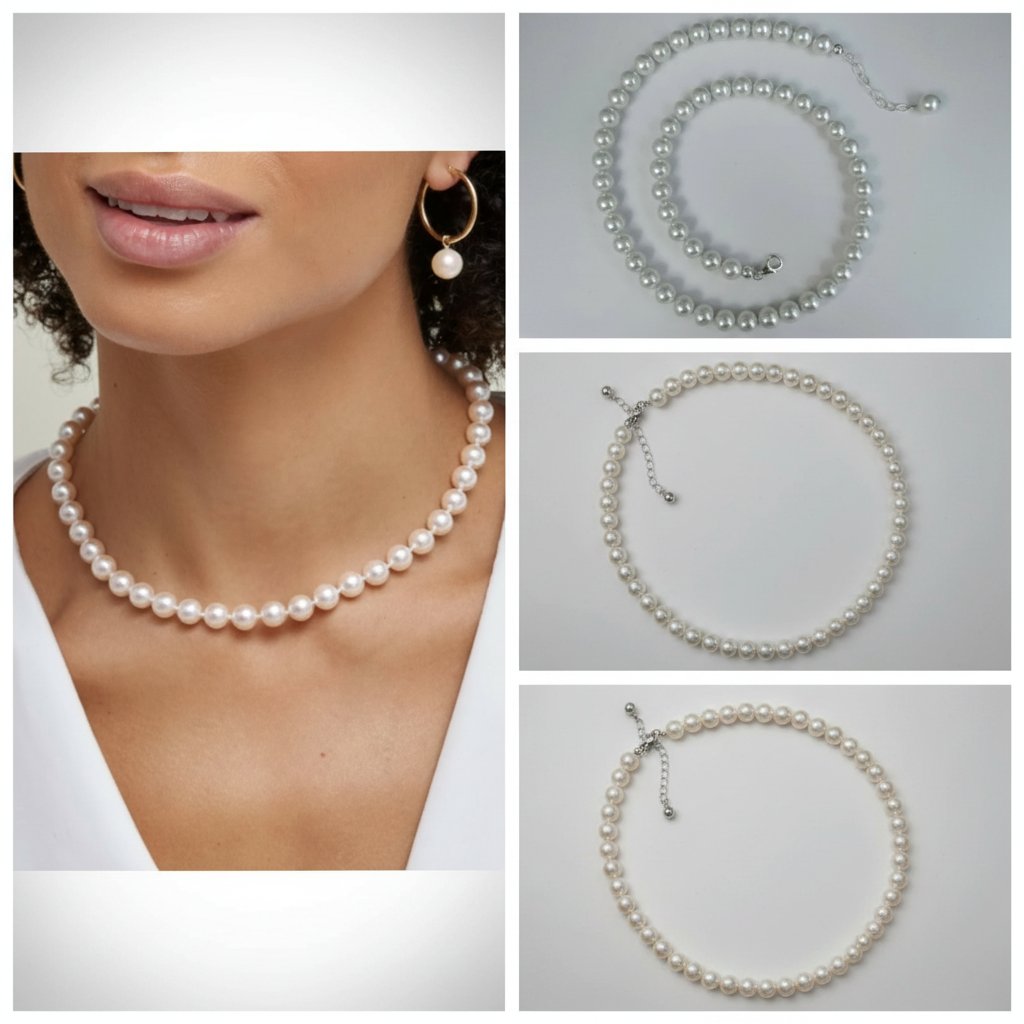 Collier de perles blanches