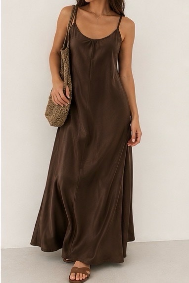 Robe marron longue 