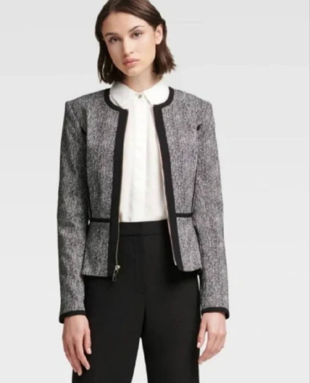 DKNY chic black & white blazer jacket taille S