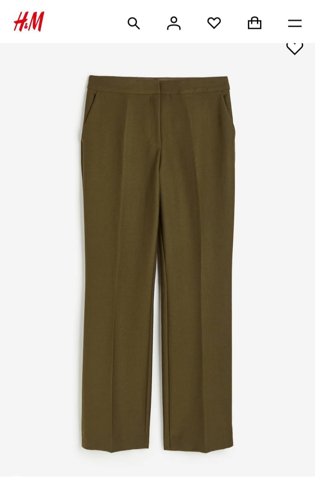 H&M taille haute vert kaki foncé taille 34
